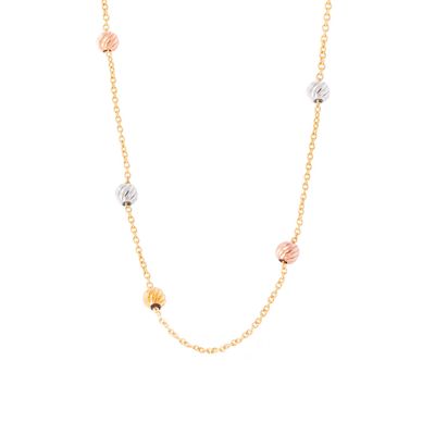 Imagen 2 del producto Collar de Oro Amarillo 18kt Esferas Tricolor