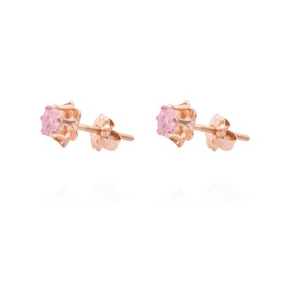 Aros Oro Miel 18kt Rosa de Francia 4mm
