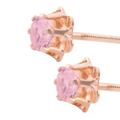 Imagen 2 del producto Aros Oro Miel 18kt  Rosa de Francia 4mm