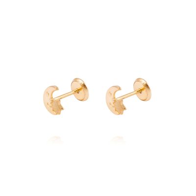 Aros de Oro 18kt Luna y estrella