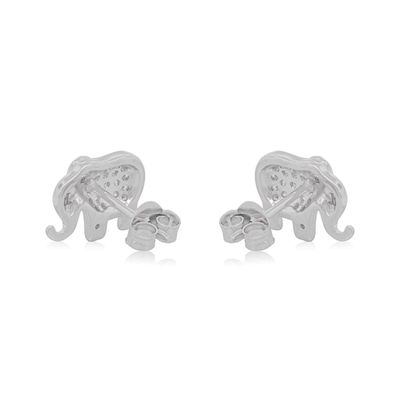 Imagen 2 del producto Aros de Plata Esterlina 925 Elefante Circon