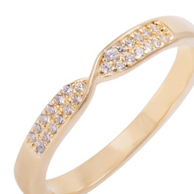 Imagen 2 del producto Anillo Revestido en Oro 18kt Diseño Entrelazado y Circonita