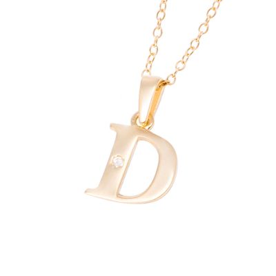 Imagen 2 del producto Collar de Oro de 18kt Circonitas letra D