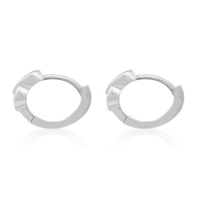 Imagen 2 del producto Aros de Plata Esterlina 925 Corazon Doble Circon