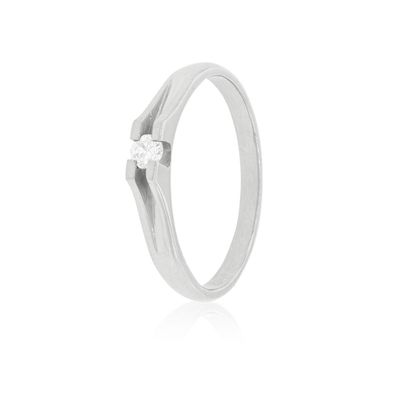 Anillo Compromiso Oro Blanco 18kt  Milán 1x10ptos Diamante