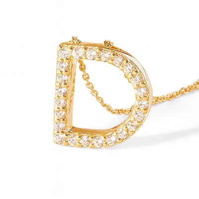 Imagen 2 del producto Collar Oro Amarillo 18kt Diamantes Letra D 13 Pts | Danielle Costantini