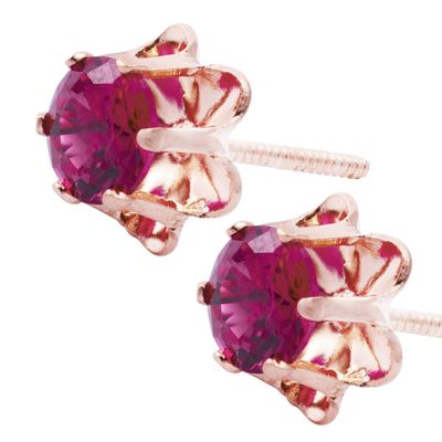 Imagen 2 del producto Aros Oro Miel de 18kt Rubí