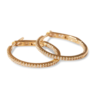 Imagen 1 del producto Aros Oro Amarillo 18kt Diamantes 26 Pts SI/H Corte Brillante