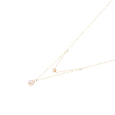 Collar Revestido en Oro 18kt Doble Capa con Circonitas