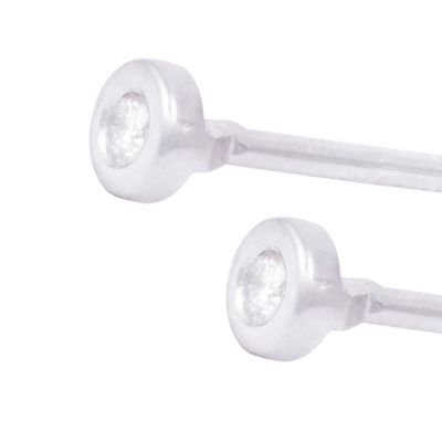 Imagen 2 del producto Aros de Oro Blanco 18kt Punto de Luz con Diamante 6Pts