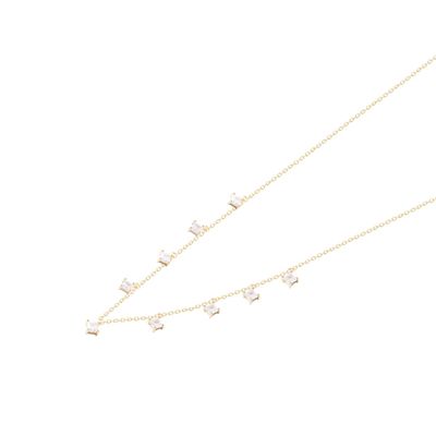 Collar Revestido en Oro 18kt Choker 9 Circones Colgantes