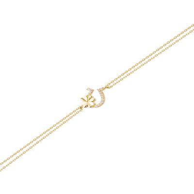 Pulsera Plata Esterlina 925 Suerte Circonita Revestido