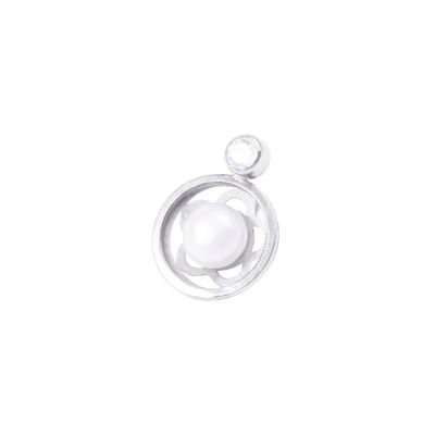 Colgante Oro Blanco 18kt Perla Cultivada 5 - 6 mm