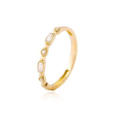 Anillo de Oro 18kt Circon Baguette