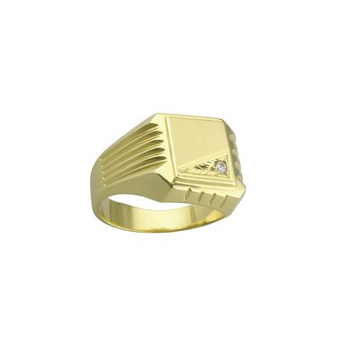Imagen 2 del producto Anillo Oro 18kt Sello Cuadrado Tallado