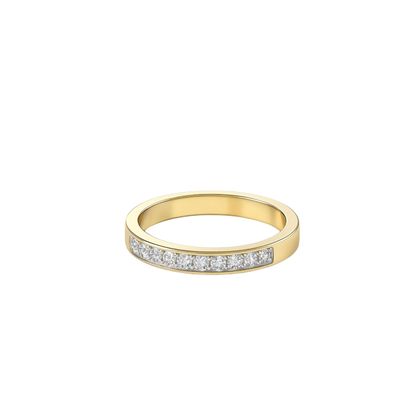 Anillo Oro Amarillo 18kt Diamantes 25 Pts 1/2 Cintillo
