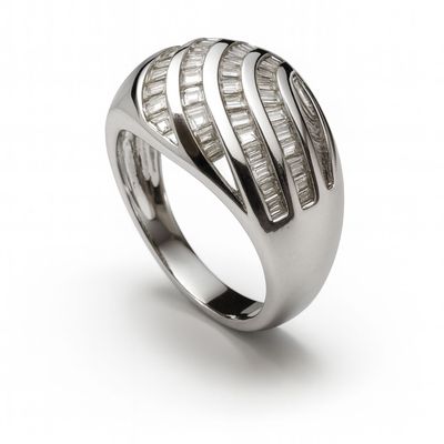 Anillo Oro Blanco 18kt Diamantes 87 Pts.