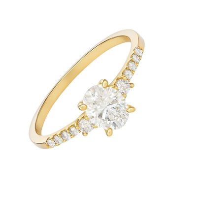 Imagen 2 del producto Anillo Oro Amarillo 18kt Circonita Central Oval 5MM