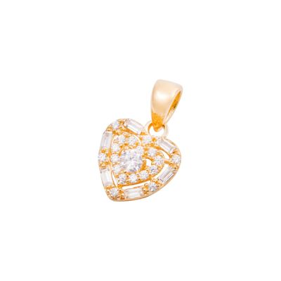 Colgante de Oro 18kt Corazón Circón