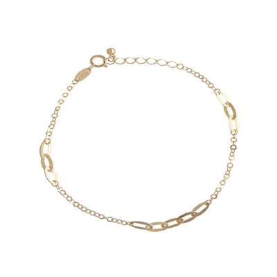 Pulsera de Oro 18kt Tres y Cinco Eslabones