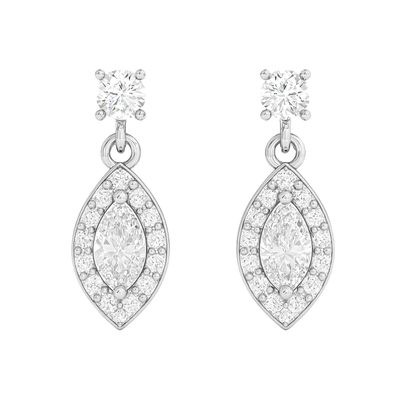 Aros de Plata Esterlina 925 Circonita Marquise