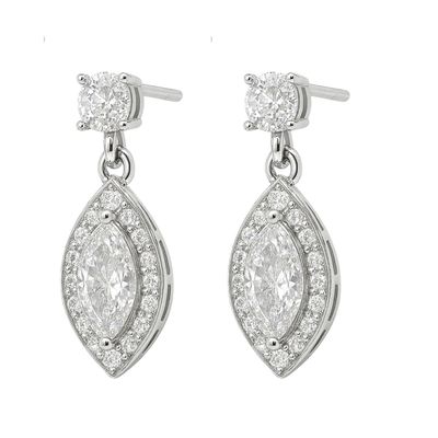 Imagen 2 del producto Aros de Plata Esterlina 925 Circonita Marquise