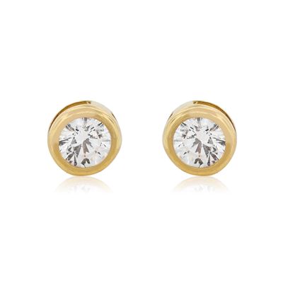 Aros de Oro 18kt Punto de Luz Circonitas