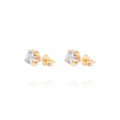 Imagen 1 del producto Aros de Oro 18kt Aquamarine 4MM