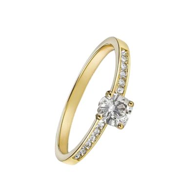 Imagen 2 del producto Anillo Oro Amarillo 18kt Circonita Central 4MM