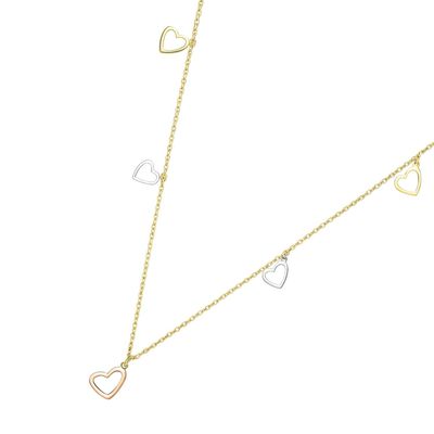 Imagen 1 del producto Collar Oro Amarillo 18kt Cinco Corazones