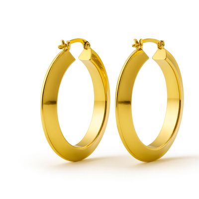 Imagen 2 del producto Aros Oro 18kt Argolla Lisa Biselada