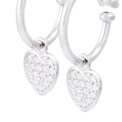 Imagen 2 del producto Aros de Plata Esterlina 925 Argollas Corazón