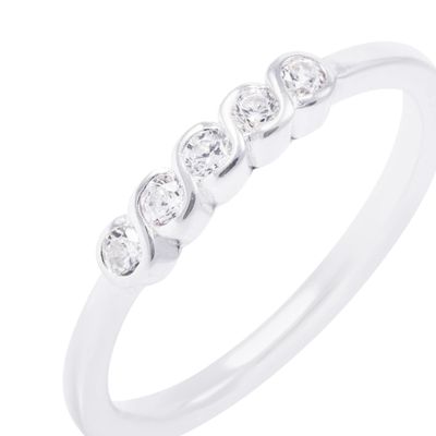 Imagen 2 del producto Anillo de Plata Esterlina Medio Cintillo Cinco Circones