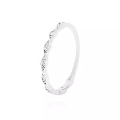 Anillo de Plata Esterlina Trenzado Circonita