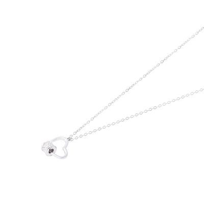 Collar Plata Esterlina 925 Corazón y Círculos Circonitas