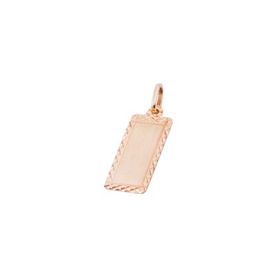 Colgante Oro Miel 18kt Placa Rectangular