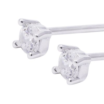 Imagen 2 del producto Aros de Plata Esterlina Punto de Luz Circonita