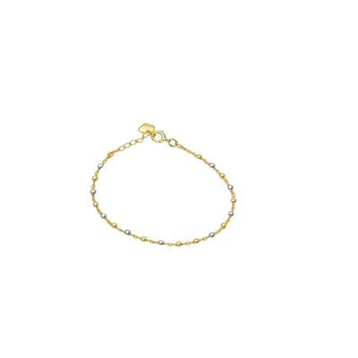 Imagen 1 del producto Pulsera Oro Amarillo 18kt Bolitas Bicolor