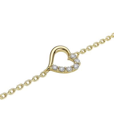 Imagen 2 del producto Pulsera Oro Amarillo 18kt Corazón 1/2 circonita