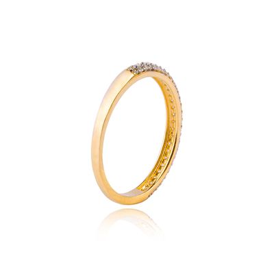 Imagen 2 del producto Anillo Compromiso de Oro 18Kt Medio Cintillo 2 Filas Circón