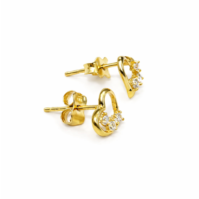 Imagen 2 del producto Aros Oro Amarillo 18kt Corazón Circonita