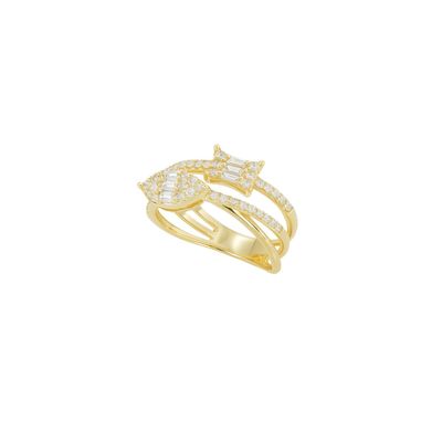 Imagen 2 del producto Anillo Oro Amarillo 18kt Diamantes Corte Esmeralda 55 Pts
