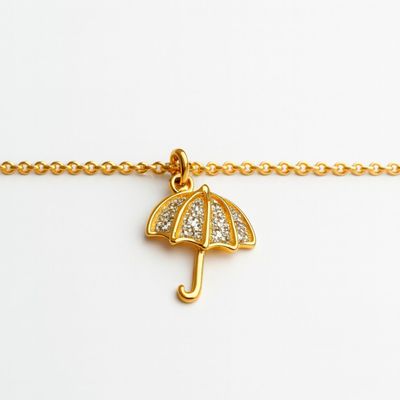 Imagen 2 del producto Tobillera Oro Amarillo 18kt Paragua de Diamantes