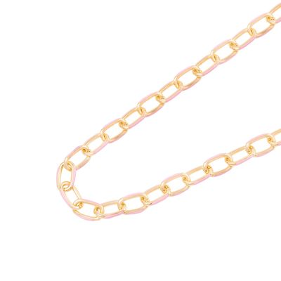 Imagen 2 del producto Collar de Plata Esterlina 925 Eslabones rosados Bañado en Oro 14kt