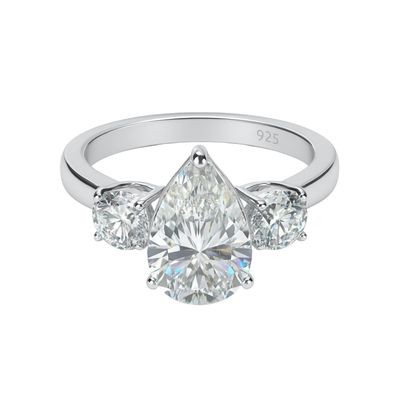 Imagen 2 del producto Anillo de Plata Esterlina 925 Gota Grande con Circonita