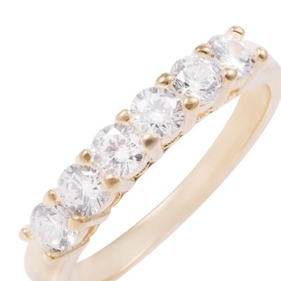 Imagen 2 del producto Anillo Revestido en Oro 18kt Medio Cintillo 6 Circones