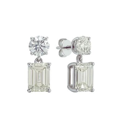 Imagen 2 del producto Aros de Plata Esterlina 925 Circonita Emerald Cut