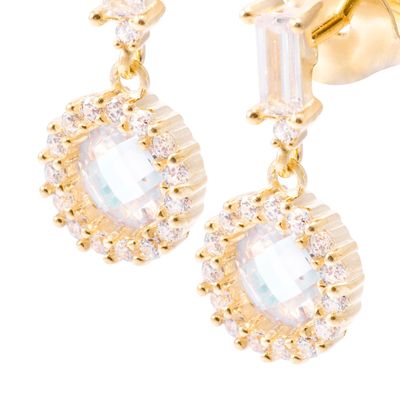 Imagen 2 del producto Aros Revestidos en Oro 18kt Colgantes Círculos con Circonita