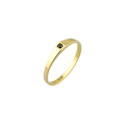 Anillo Oro 18kt Platino Minimalista Plano Circonita