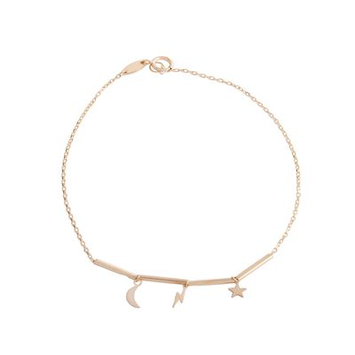 Pulsera de Oro 18kt Estrella Luna